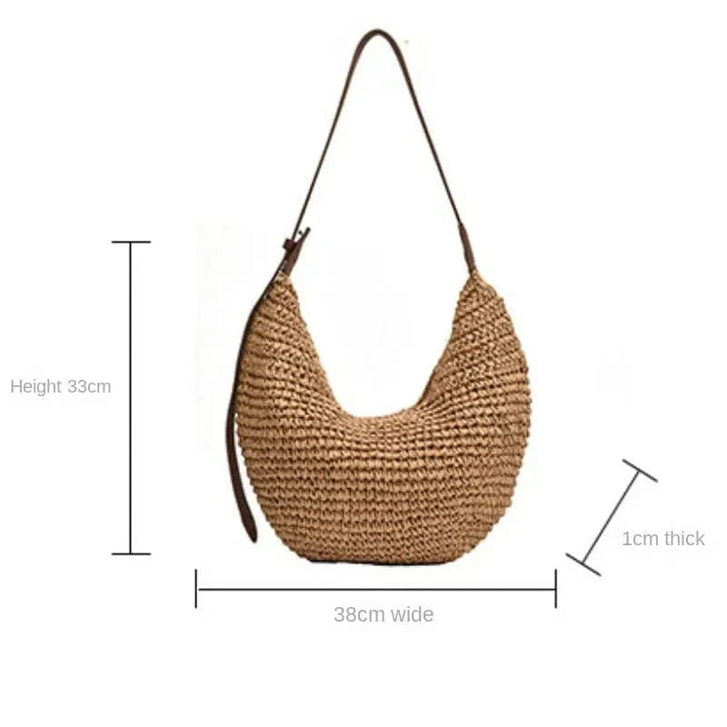 Bolso Dalia · + Correa GRATIS · Rafia y Piel