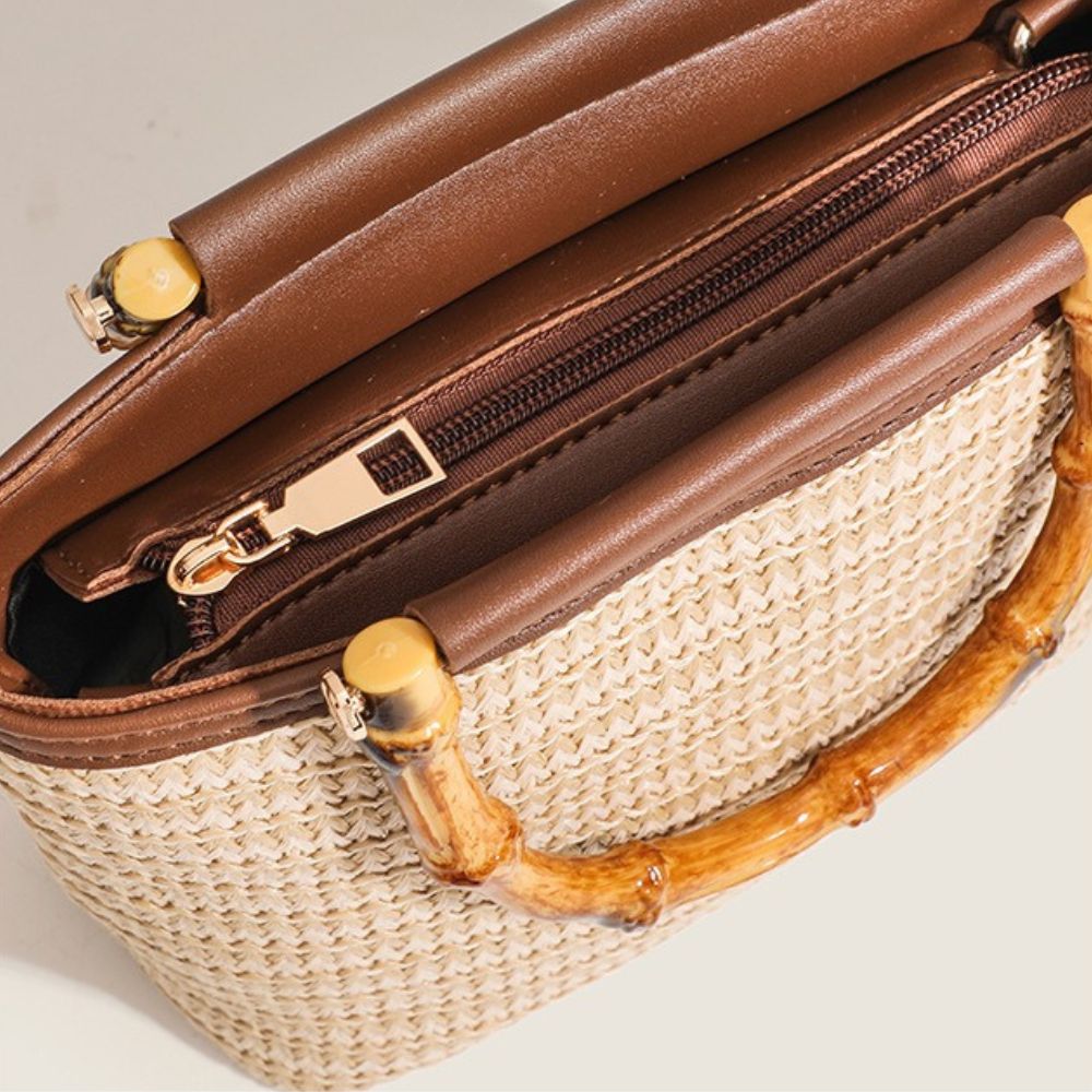 Bolso Fabiola · + Correa GRATIS · Rafia y Piel