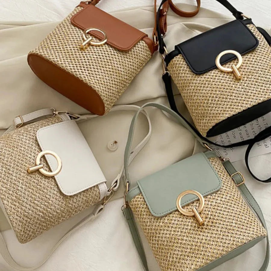 Bolso Noa · + Correa GRATIS · Rafia y Piel