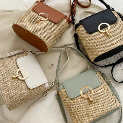 Bolso Noa · + Correa GRATIS · Rafia y Piel