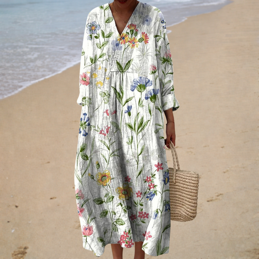 Vestido de verano estampado que realza la silueta