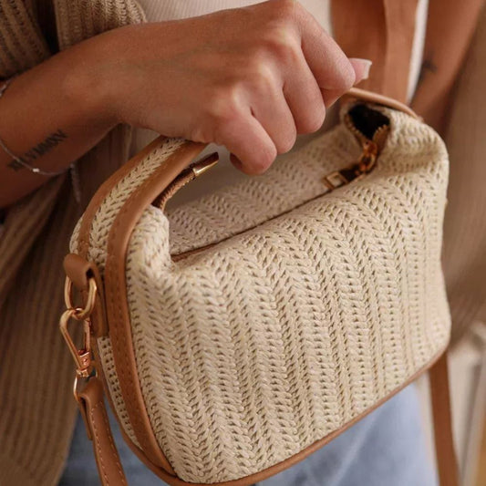 Bolso Tatiana · + Correa GRATIS · Rafia y Piel