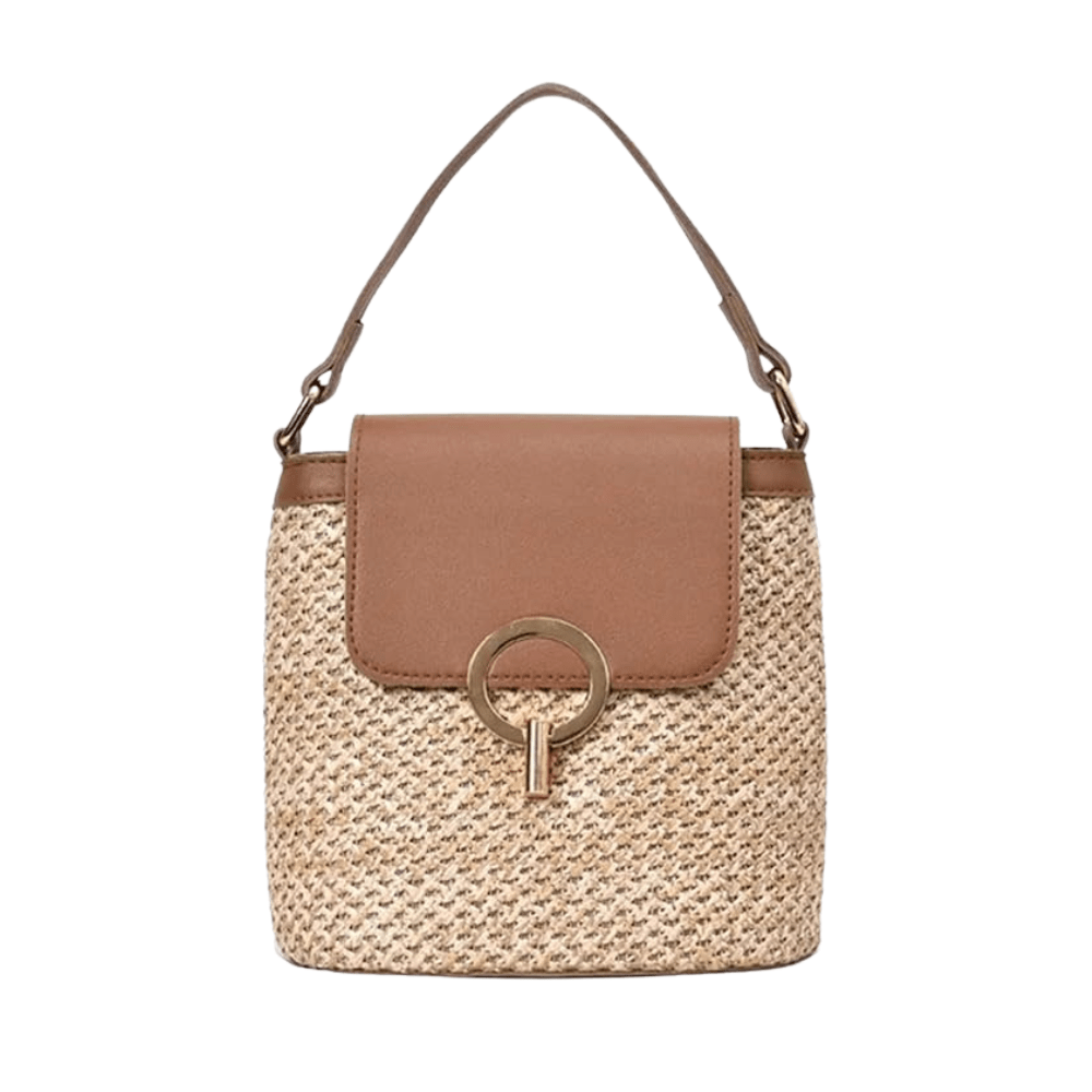 Bolso Noa · + Correa GRATIS · Rafia y Piel