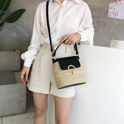 Bolso Noa · + Correa GRATIS · Rafia y Piel