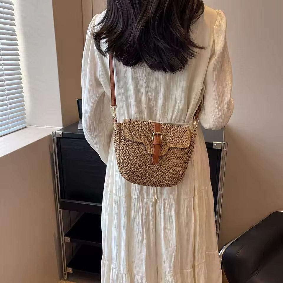 Bolso Sofía · + Correa GRATIS · Rafia y Piel