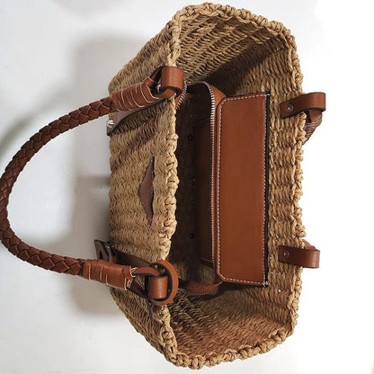 Bolso Sabrina· + Correa GRATIS · Rafia y Piel