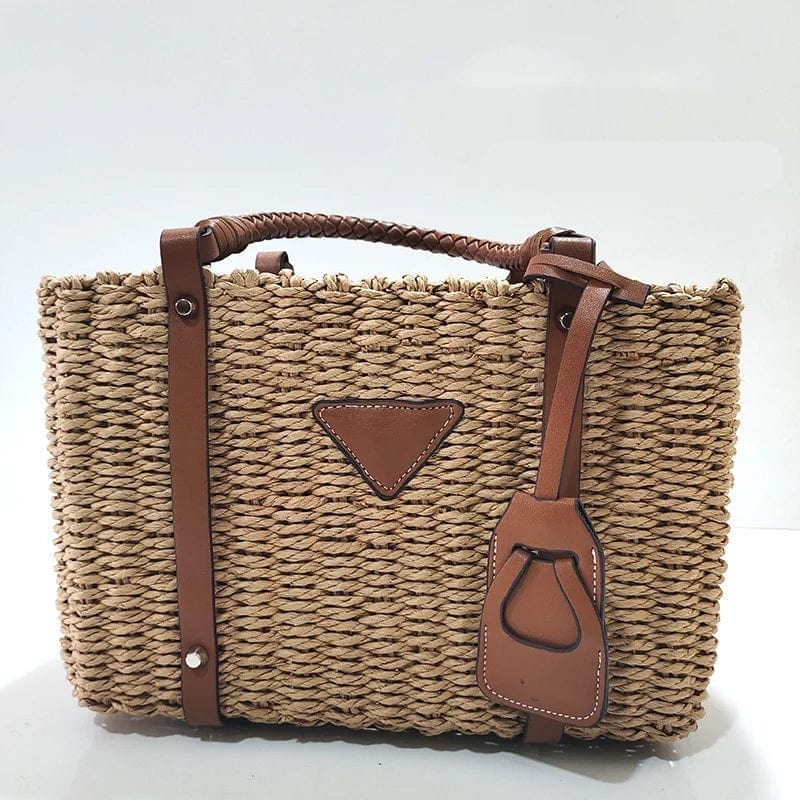 Bolso Sabrina· + Correa GRATIS · Rafia y Piel