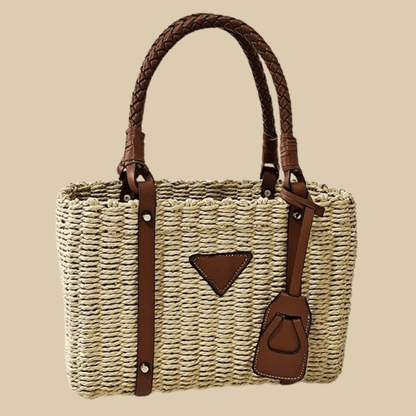 Bolso Sabrina· + Correa GRATIS · Rafia y Piel