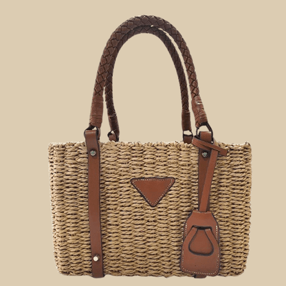 Bolso Sabrina· + Correa GRATIS · Rafia y Piel