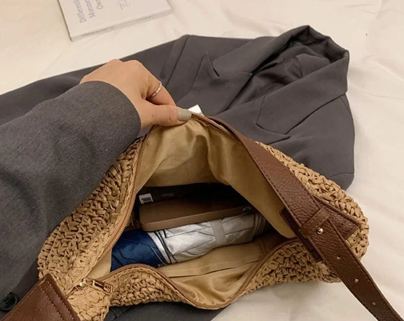 Bolso Dalia · + Correa GRATIS · Rafia y Piel