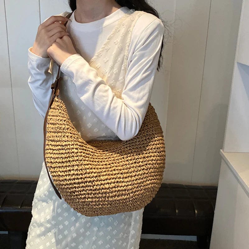 Bolso Dalia · + Correa GRATIS · Rafia y Piel