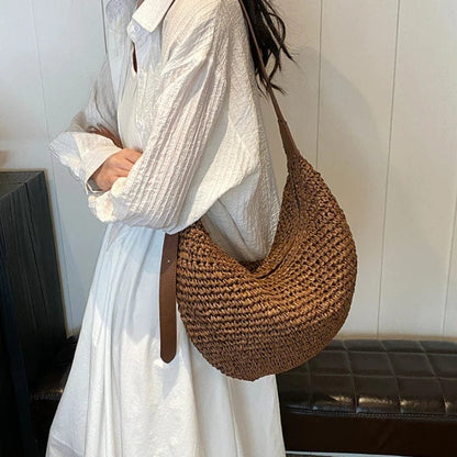 Bolso Dalia · + Correa GRATIS · Rafia y Piel
