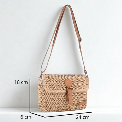 Bolso Leonor · + Correa GRATIS · Rafia y Piel